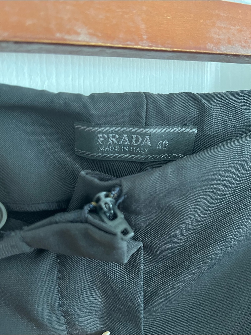 Prada Y2k low slung low waist Black Dress Trousers with D-Ring Detail - Picture 3 of 6